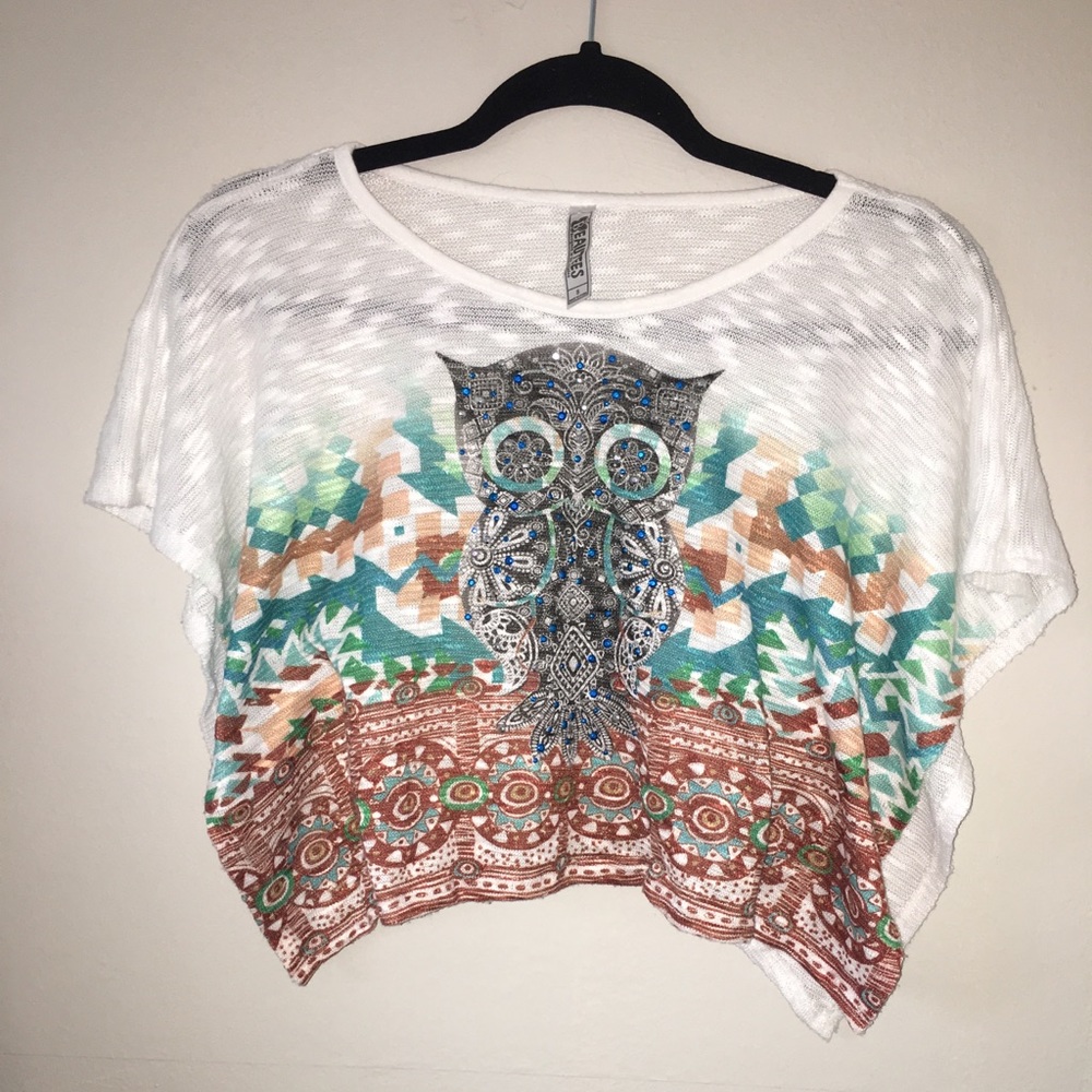 Owl print crop top for Kids